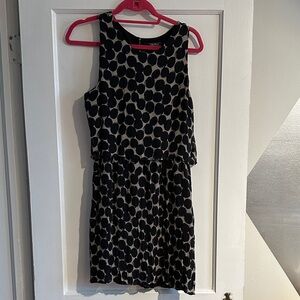 Lucky Brand Black and Cream Polka Dot Mini Dress